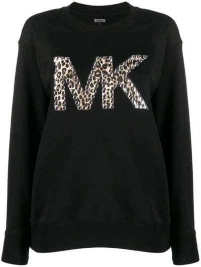 Michael Michael Kors Cotton Crew-neck Sweatshirt In Black