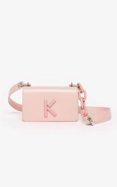 Kenzo Kandy Shoulder Bag In Pink Leather With Front K In Rosa