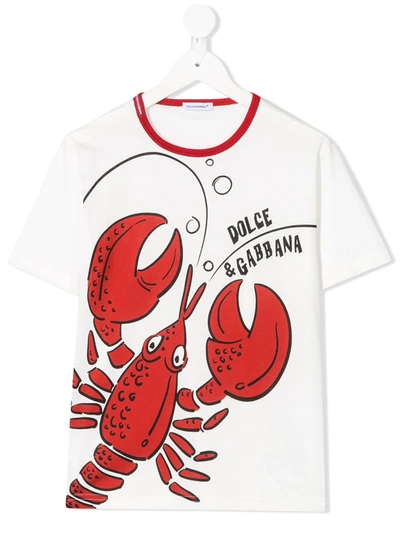 Dolce & Gabbana Kids' Printed Cotton T-shirt In White