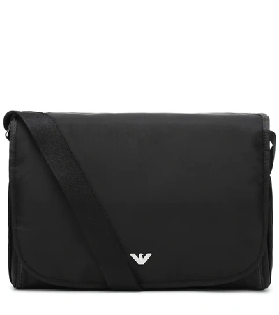 Emporio Armani Logo Plaque Baby Changing Bag In Black