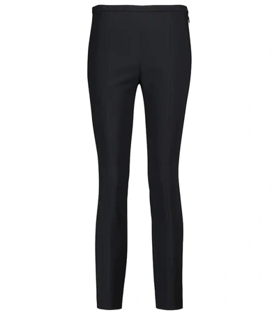 The Row Vivienne Cotton-blend Poplin Slim-leg Pants In Black