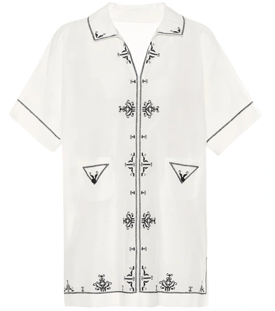Saint Laurent Cotton And Silk Shirt In White