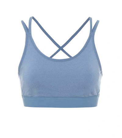 Tory Sport Tory Burch Mélange Cross-back Bra In Blue
