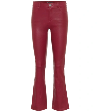 Stouls Dean Mid-rise Flared Leather Pants In Red