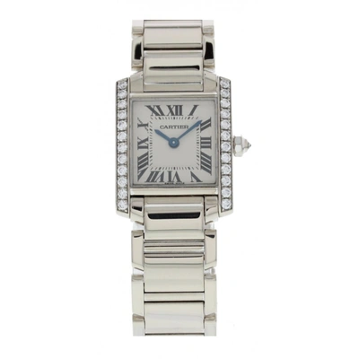 Cartier Tank Francaise 2403 18k White Gold & Diamonds In Not Applicable