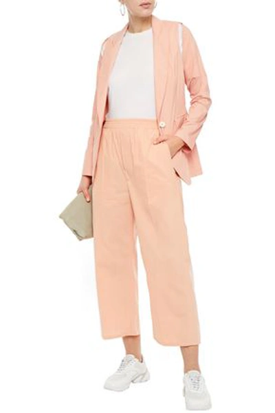 Mm6 Maison Margiela Cutout Cotton-blend Poplin Blazer In Antique Rose