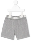 Moncler Babies' Striped Waist Double Pocket Track Shorts In Grey