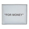 Off-white Reflective Bifold "for Money" Wallet In Grey