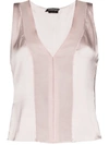 Tom Ford Sheer Panel Tank Top In Neutrals