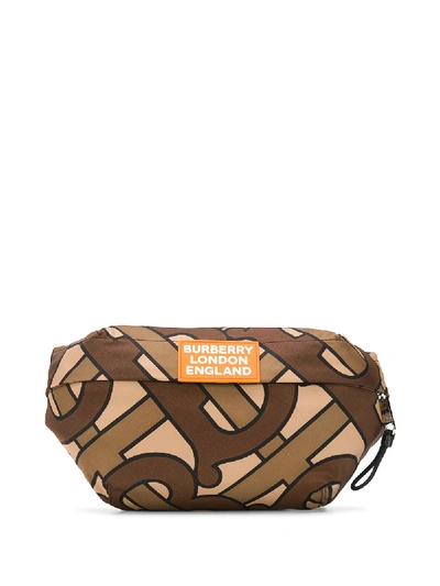 Burberry Tb Monogram Belt Bag In Braun