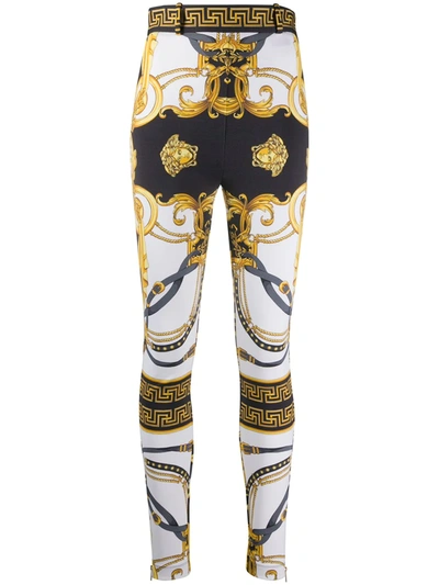 Versace Stretch Trousers With Zippered Ankle Cuff In White