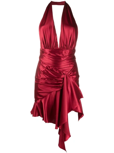 Alexandre Vauthier Sleeveless Plunge Style Dress In Red
