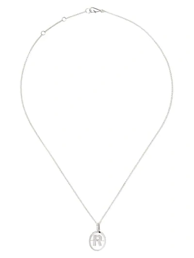 Annoushka 18kt White Gold Diamond Initial R Necklace In 18ct White Gold