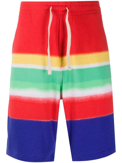 Polo Ralph Lauren Striped Track Shorts In Red