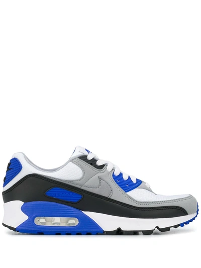 Nike Air Max 90 Recraft Trainers In White/royal Blue In White / Hyper Royal / Particle Grey / Black