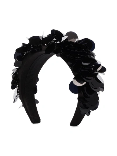 Prada Payette Sequin Headband In Black