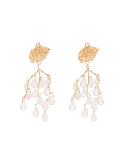 Apples & Figs Caress Of Roses Earrings In Gold