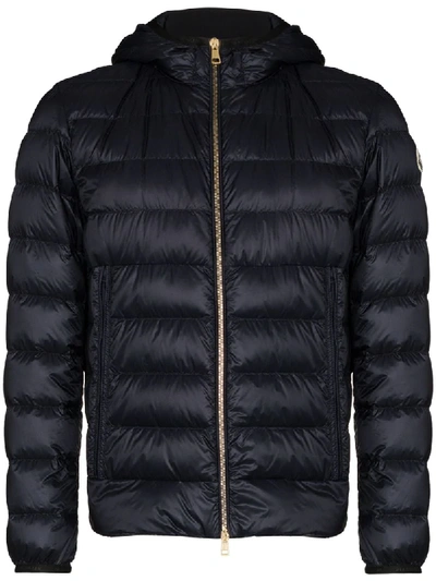 Moncler Emas Hooded Padded Jacket In Blue