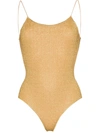 Oseree Oséree Lumière Low Back Swimsuit In Gold