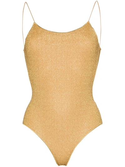 Oseree Oséree Lumière Low Back Swimsuit In Gold