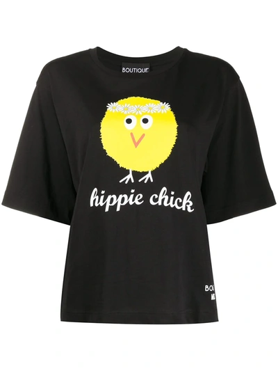 Boutique Moschino Hippie Chick Print T-shirt In Black