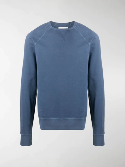 Officine Generale Clement Pigment-dyed Loopback Cotton-jersey Sweatshirt In Blue