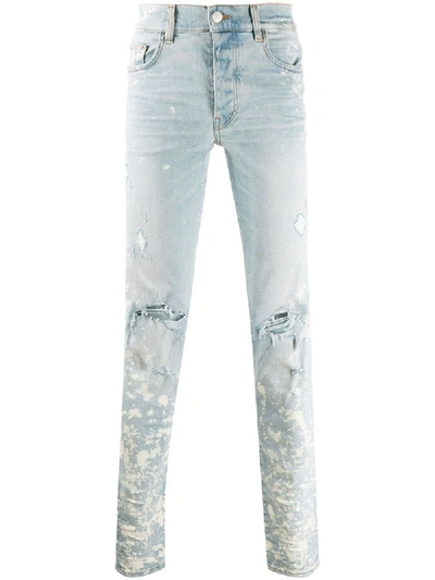 Amiri Ripped Mid-rise Skinny Jeans In Blue