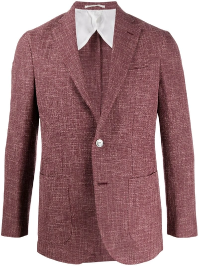 Barba Jim Fitted Blazer In Red