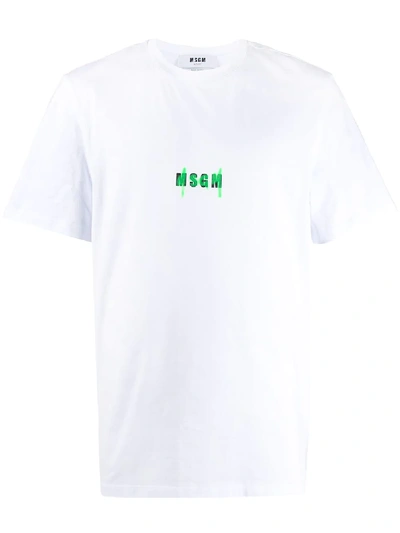 Msgm Graffiti Logo Print T-shirt In White