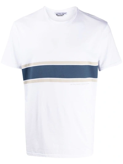 Daniele Alessandrini Chest Stripe Crew Neck T-shirt In White