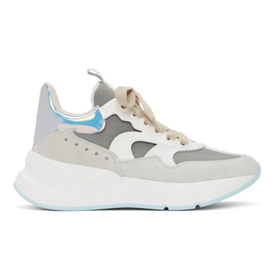 Alexander Mcqueen Runner Raised-sole Suede And Leather Trainers In Multi