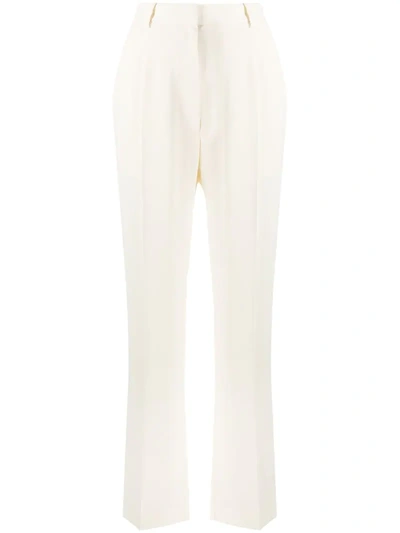 Mm6 Maison Margiela High Waist Trousers In White