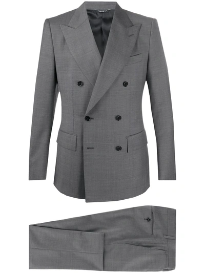 Dolce & Gabbana Two-piece Double-breasted Suit In Grey