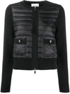 Moncler Padded Panels Zipped Cardigan In Black
