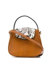 Nico Giani Myria Embossed Shoulder Bag In Brown