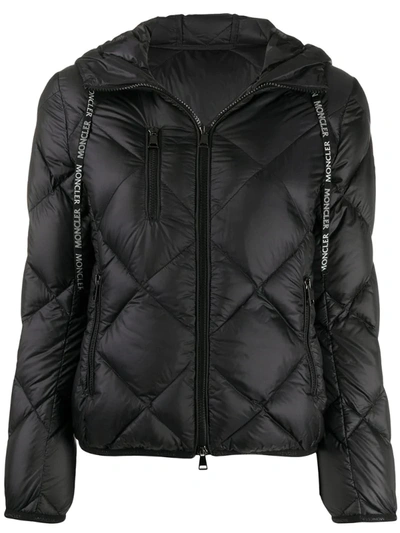 Moncler Diamond-quilted Hooded Jacket In Black