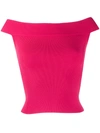 Alexander Mcqueen Off-the-shoulder Cropped Top In Pink