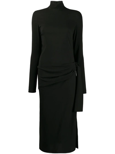 Dolce & Gabbana Knot Detail Midi Dress In Black