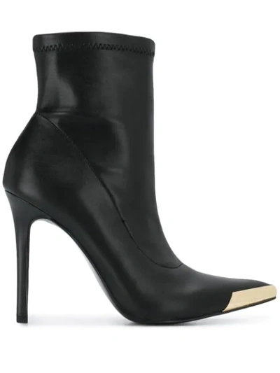 Versace Jeans Couture Pull-on Stiletto Ankle Boots In Black