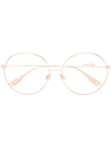 Dior Signatureo2 Round-frame Glasses In Gold