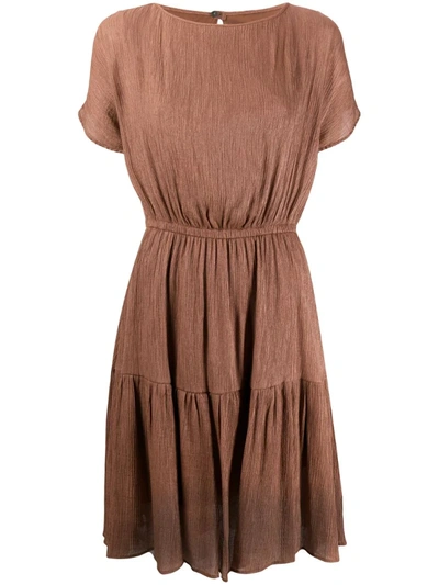 L'autre Chose Mid Length Tunic Dress In Brown