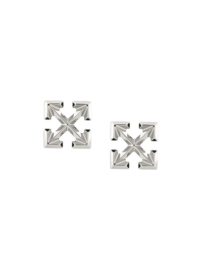 Off-white Arrows Stud Earrings In Silver No Color