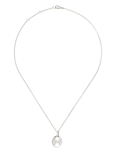 Annoushka 14kt White Gold Diamond Initial M Necklace In 18ct White Gold