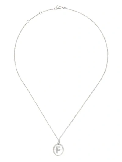 Annoushka 14kt White Gold Diamond Initial F Necklace In 18ct White Gold