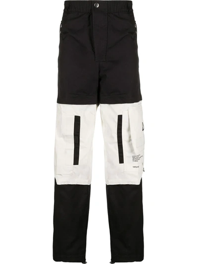 Diesel Two-tone Convertible Trousers In Black