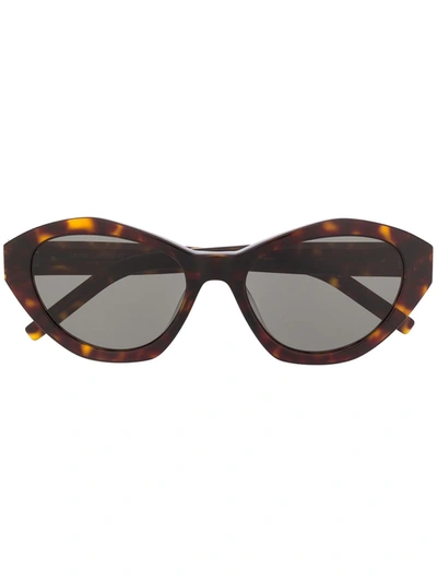 Saint Laurent Slm60 Cat-eye Sunglasses In Brown