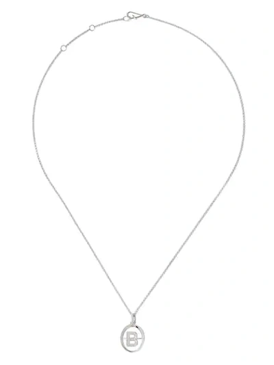 Annoushka 14kt White Gold Diamond Initial B Necklace In 18ct White Gold