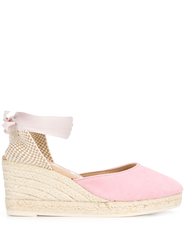 Manebi Mid-wedge Heel Espadrilles In Pink | ModeSens