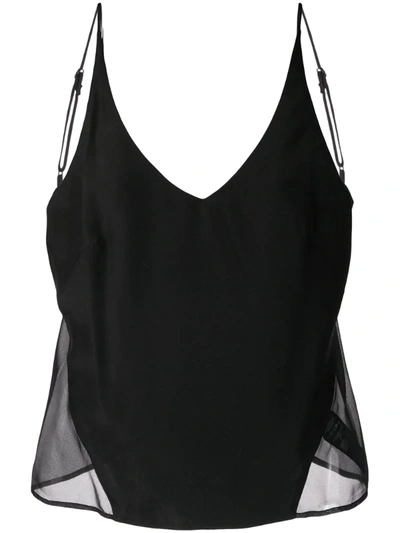 J Brand Lucy Sheer Panel Camisole In Black