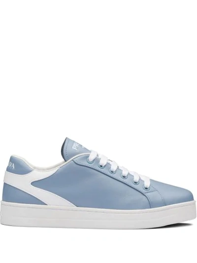 Prada Two Tone Low-top Trainers In Blue
